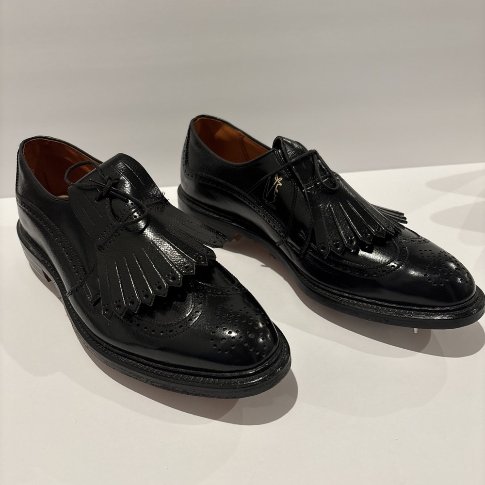 Connolly Kanga-Pro Kangaroo‎ Leather Wingtip Golf Shoes 11D Spikes Kiltie Rare